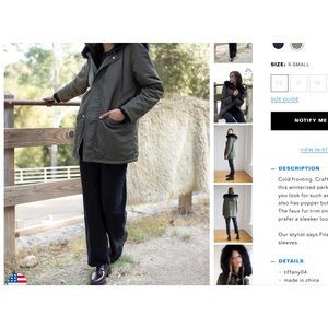 Velvet by Graham and Spencer green coat with faux-fur